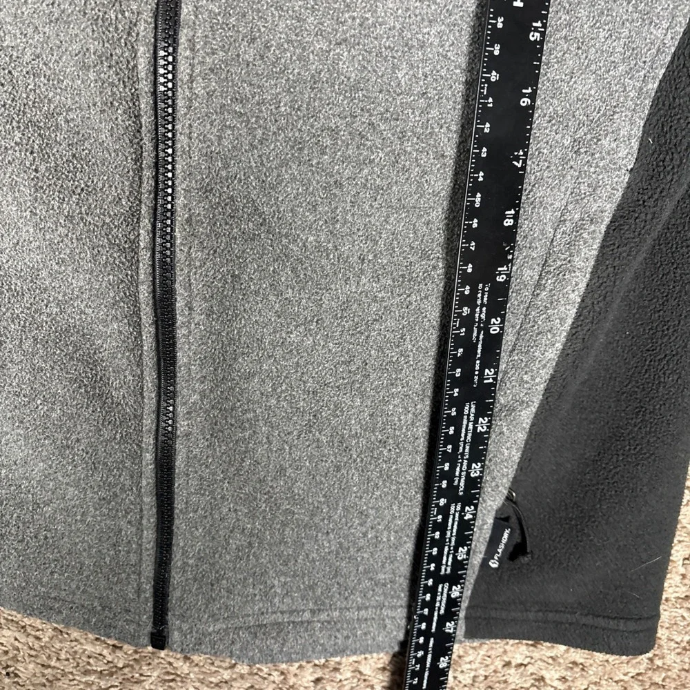 Mens The North Face FlashDry Full Zip‎ Fleece Jacket Gray Black S